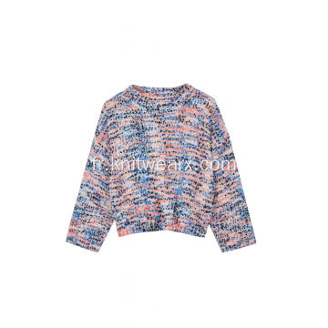 Pull à col rond en tricot coloré Neps Batwing pour femmes